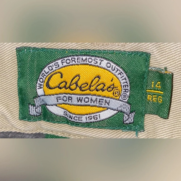 CABELA’S khakis fully flannel lined pants button zipper fly tan cozy size 14 reg - Picture 5 of 14